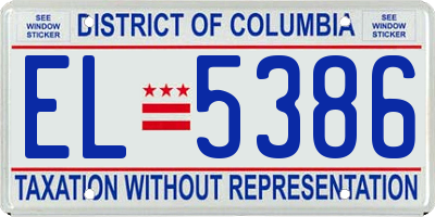 DC license plate EL5386