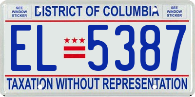 DC license plate EL5387
