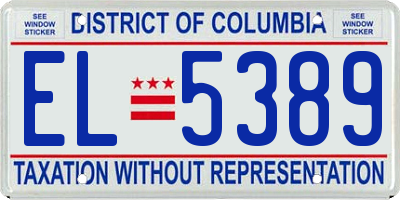 DC license plate EL5389