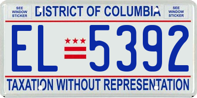 DC license plate EL5392
