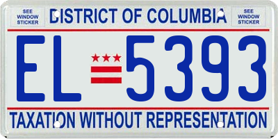DC license plate EL5393
