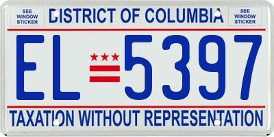 DC license plate EL5397