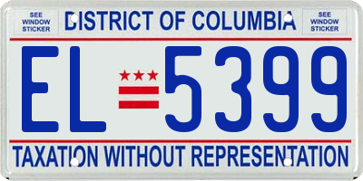 DC license plate EL5399