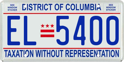 DC license plate EL5400