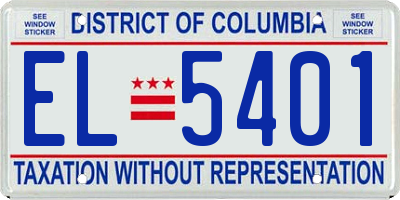 DC license plate EL5401