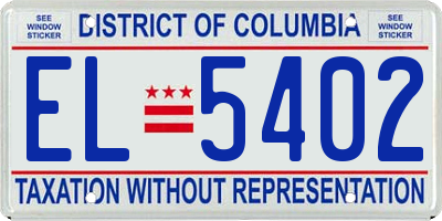 DC license plate EL5402