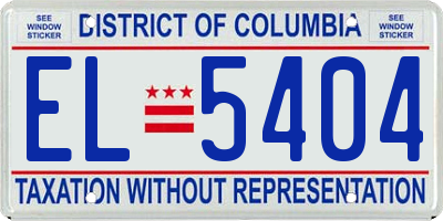DC license plate EL5404