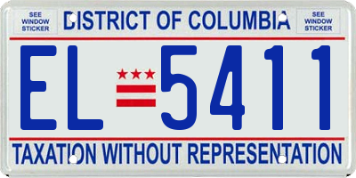 DC license plate EL5411