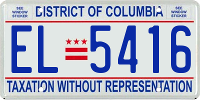 DC license plate EL5416