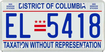 DC license plate EL5418