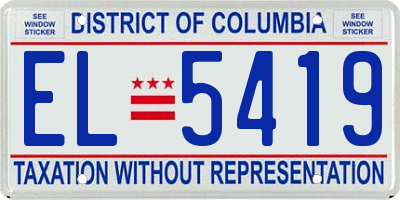 DC license plate EL5419
