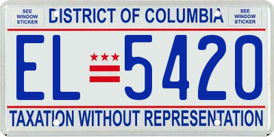 DC license plate EL5420