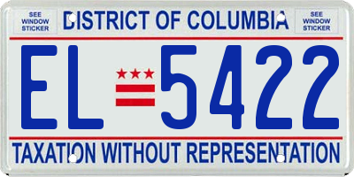 DC license plate EL5422