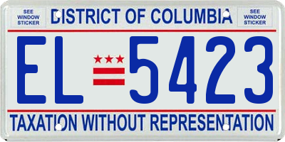 DC license plate EL5423