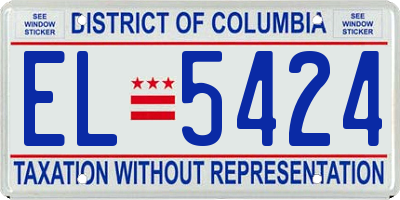 DC license plate EL5424