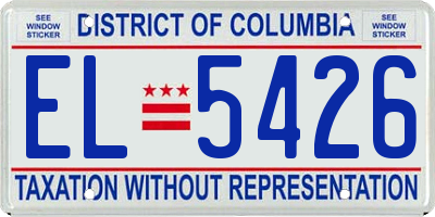DC license plate EL5426