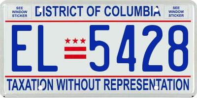DC license plate EL5428