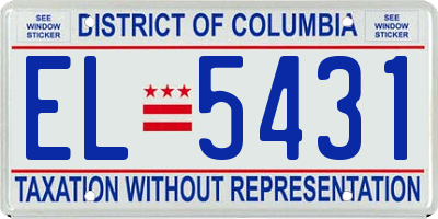 DC license plate EL5431
