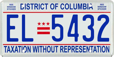 DC license plate EL5432