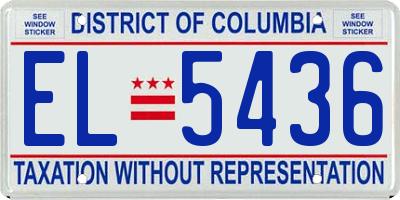 DC license plate EL5436