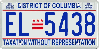 DC license plate EL5438