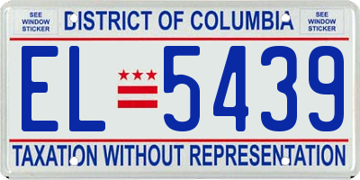 DC license plate EL5439