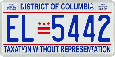 DC license plate EL5442