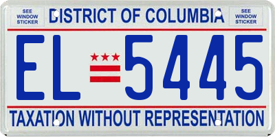 DC license plate EL5445