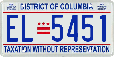 DC license plate EL5451