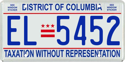 DC license plate EL5452