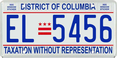 DC license plate EL5456