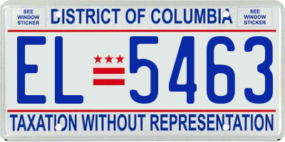 DC license plate EL5463