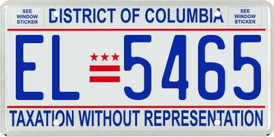 DC license plate EL5465