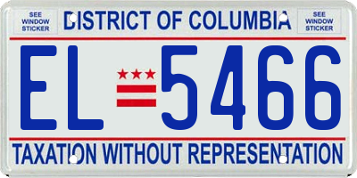 DC license plate EL5466