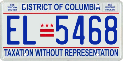 DC license plate EL5468