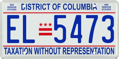 DC license plate EL5473