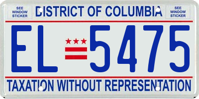 DC license plate EL5475