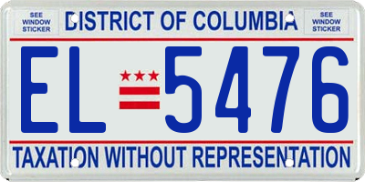 DC license plate EL5476