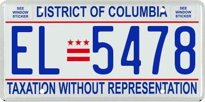 DC license plate EL5478