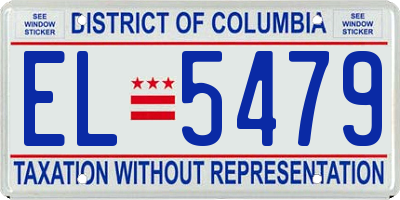 DC license plate EL5479