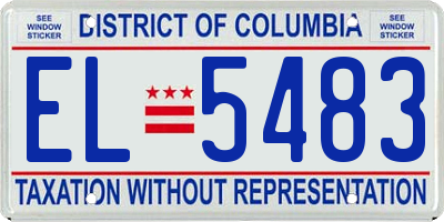 DC license plate EL5483