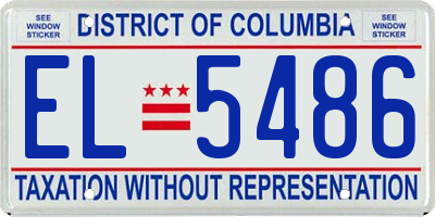 DC license plate EL5486