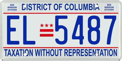DC license plate EL5487