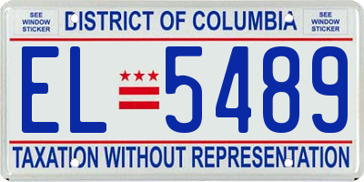 DC license plate EL5489
