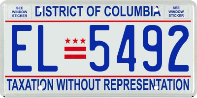 DC license plate EL5492