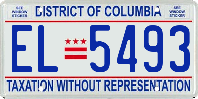 DC license plate EL5493