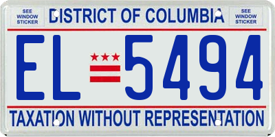 DC license plate EL5494