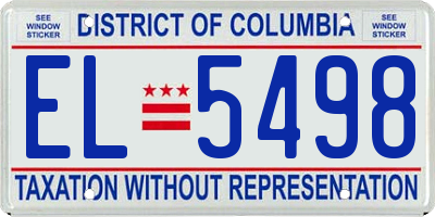 DC license plate EL5498