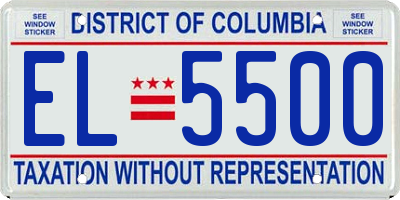 DC license plate EL5500