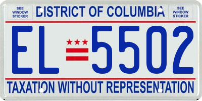 DC license plate EL5502